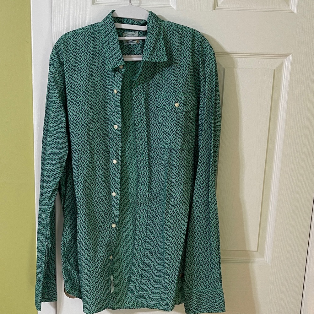 Scotch & Soda Teal Patterned Button Down Shirt